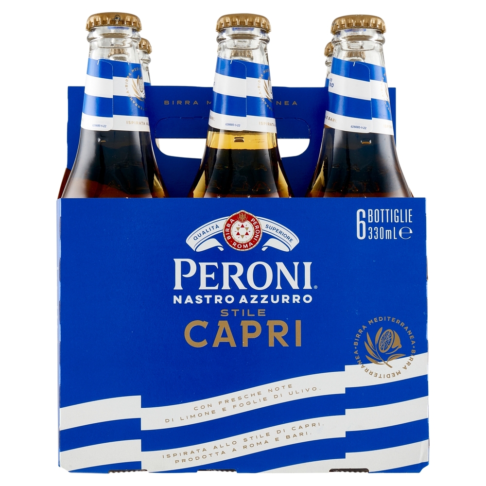 Peroni Nastro Azzurro Stile Capri 6 x 33 cl