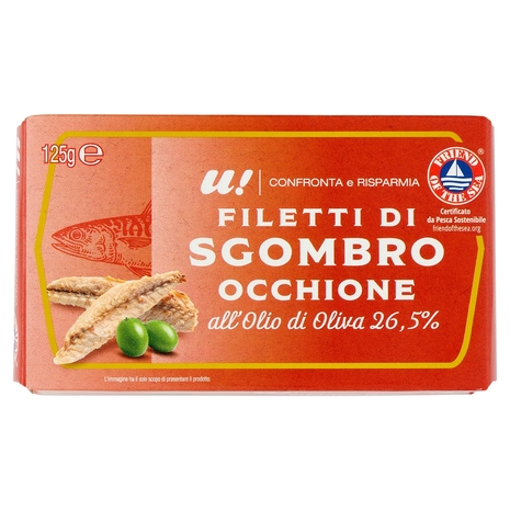 Filetti di Sgombro Occhione all'Olio di Oliva 26,5% U!