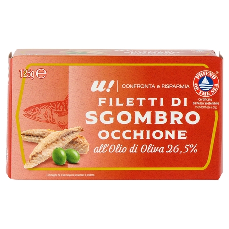 Filetti di Sgombro Occhione all'Olio di Oliva 26,5% U!