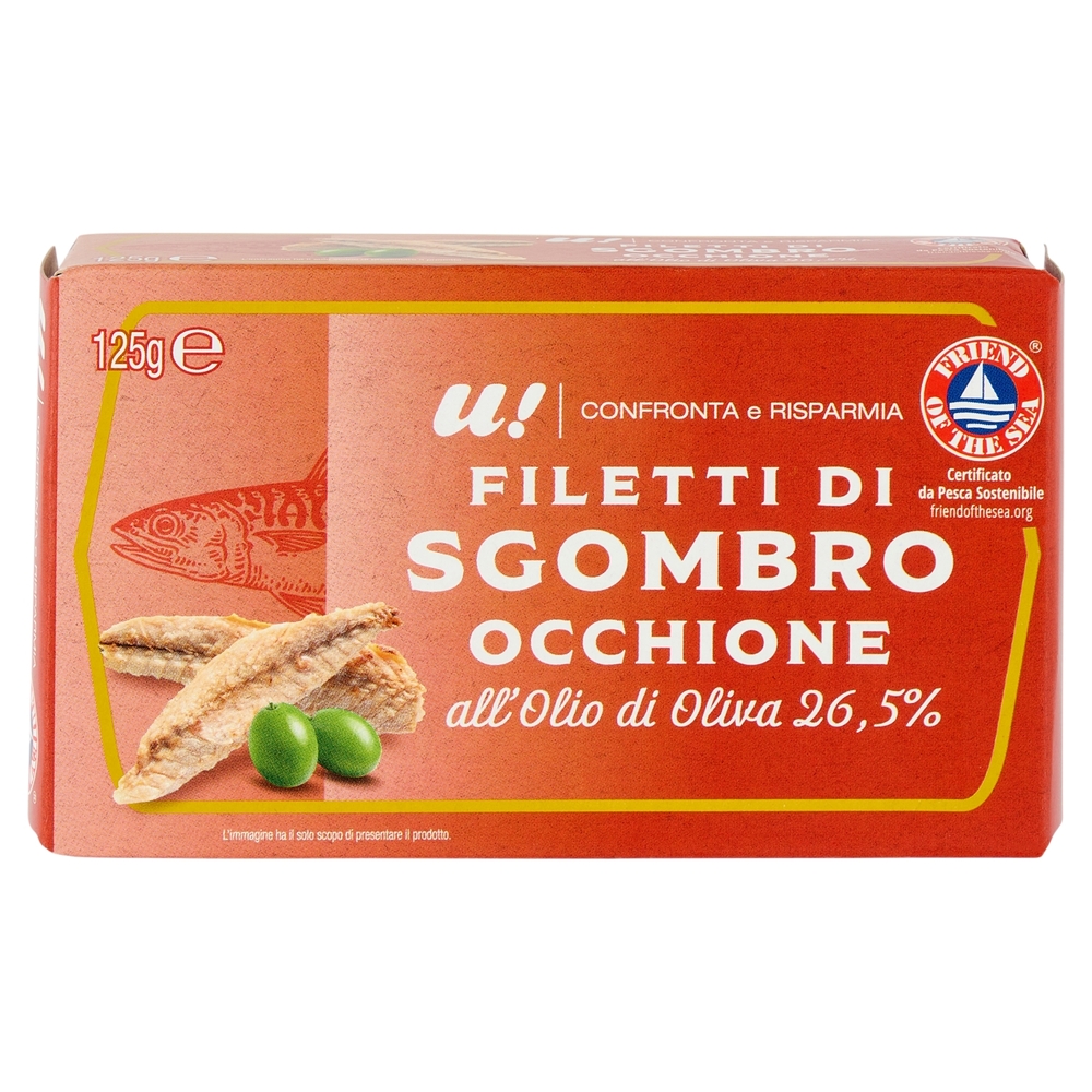 Filetti di Sgombro Occhione all'Olio di Oliva 26,5% U!