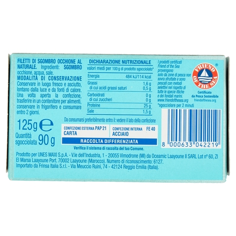 Filetti di Sgombro Occhione al Naturale U!
