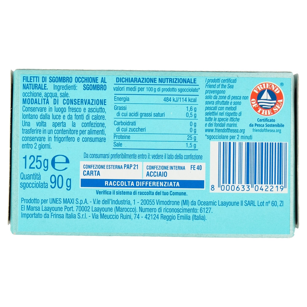 Filetti di Sgombro Occhione al Naturale U!