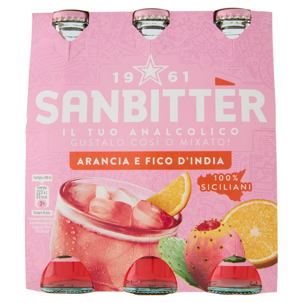 SANBITTÈR, Ispirazione Siciliana, Aperitivo Analcolico 3 x 20 cl