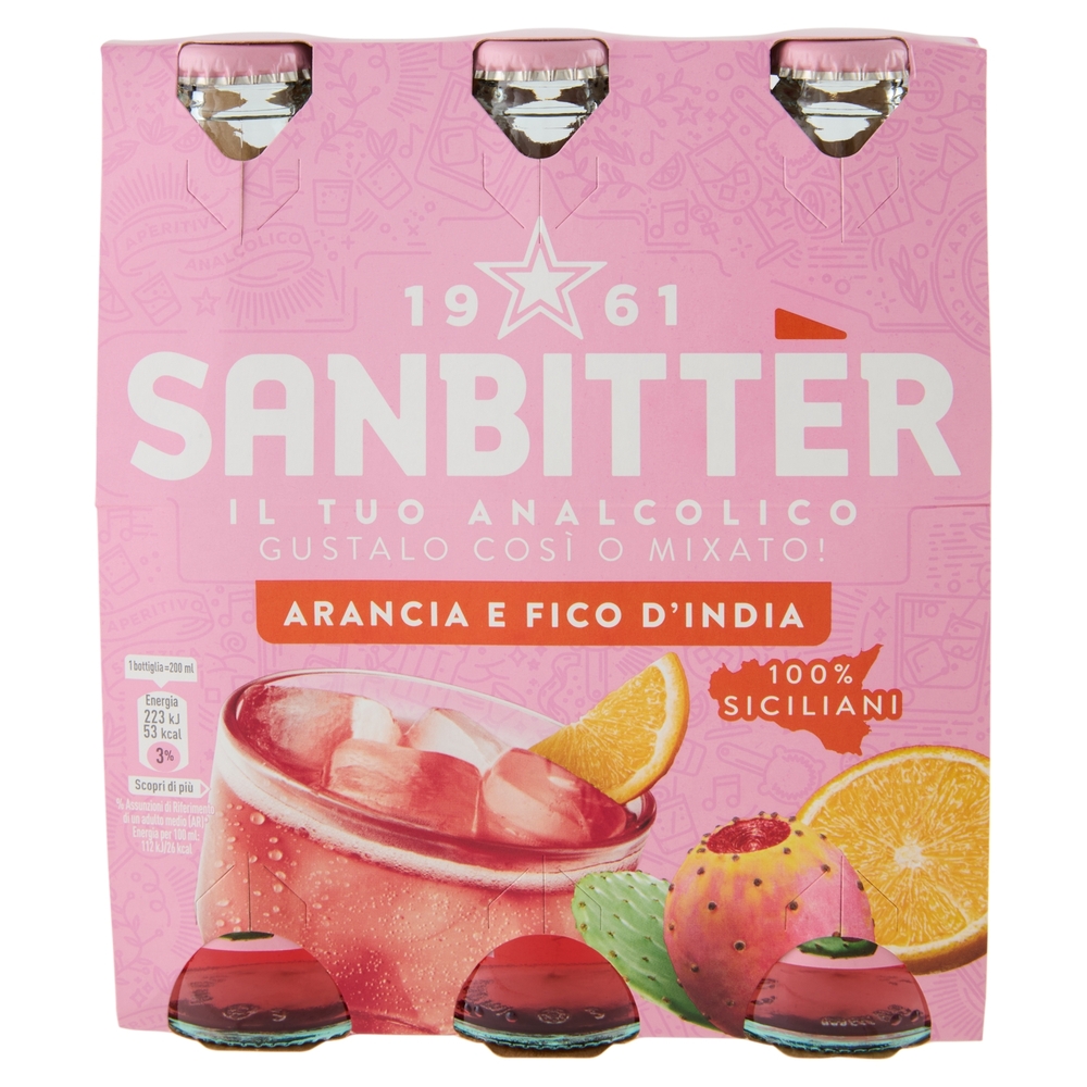 SANBITTÈR, Ispirazione Siciliana, Aperitivo Analcolico 3 x 20 cl