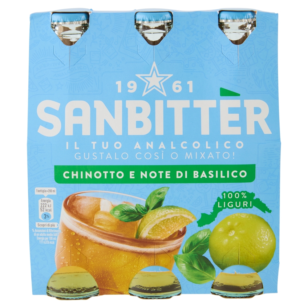 SANBITTÈR, Ispirazione Ligure, Aperitivo Analcolico 3 x 20 cl