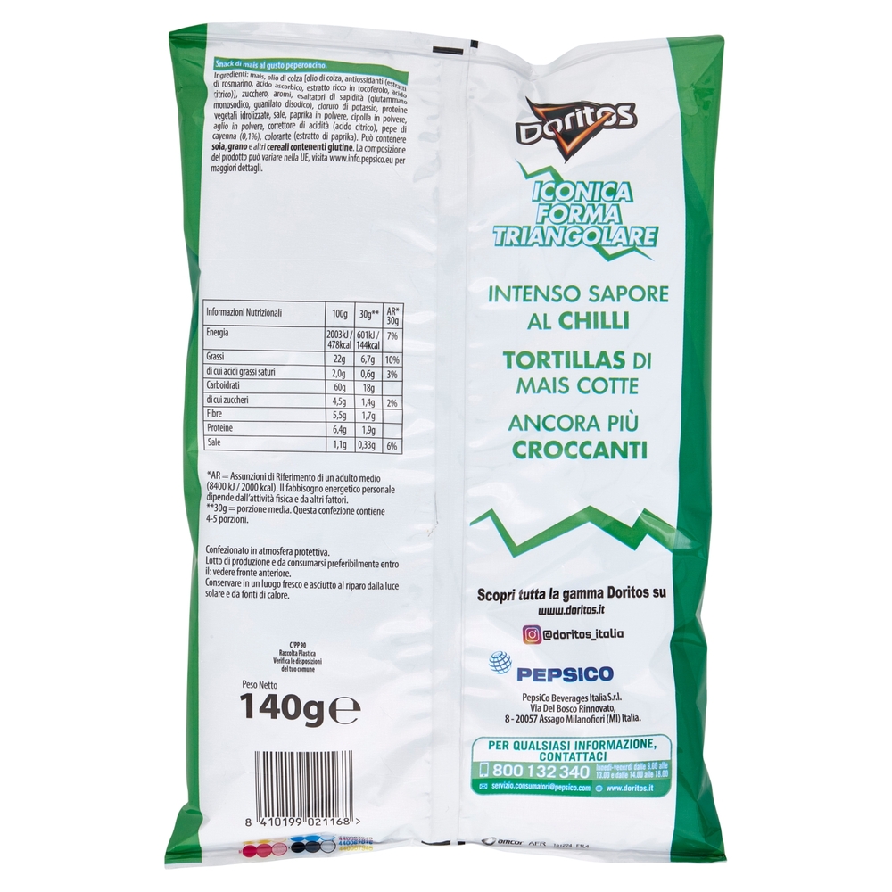 Doritos Chilli Peperoncino Piccante 140 g