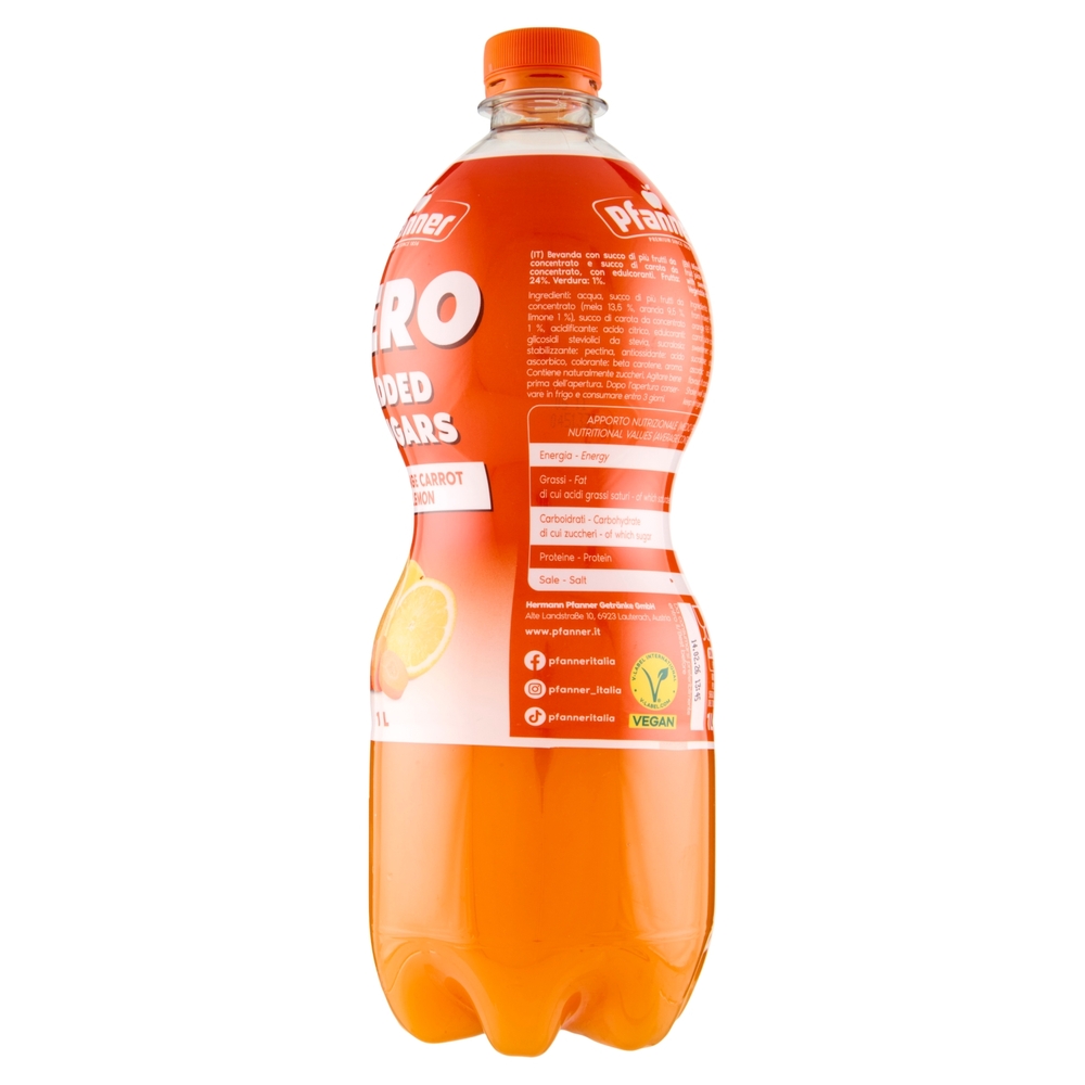 Pfanner Zero Zuccheri Aggiunti Arancia Carota Limone 1 L