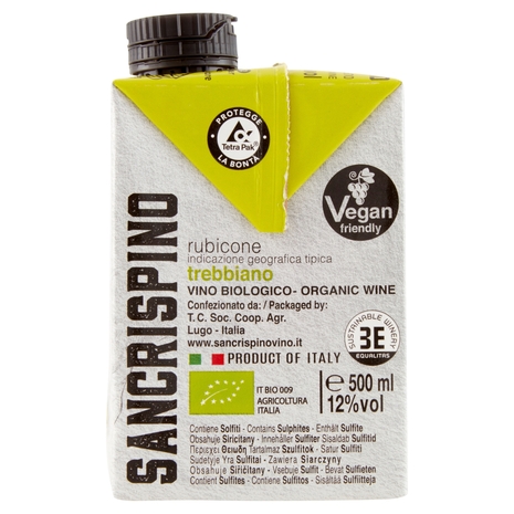 Sancrispino Bio rubicone igt trebbiano Vino Biologico 500 ml