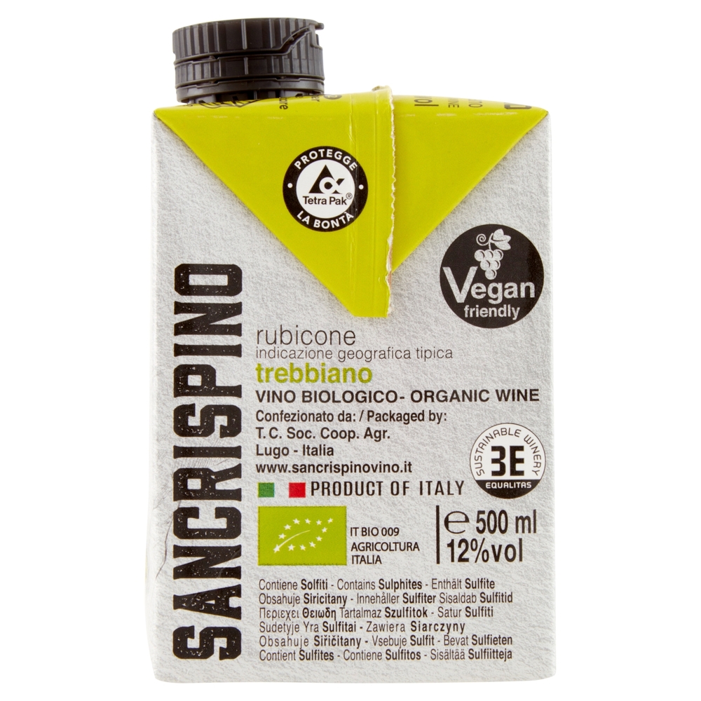 Sancrispino Bio rubicone igt trebbiano Vino Biologico 500 ml