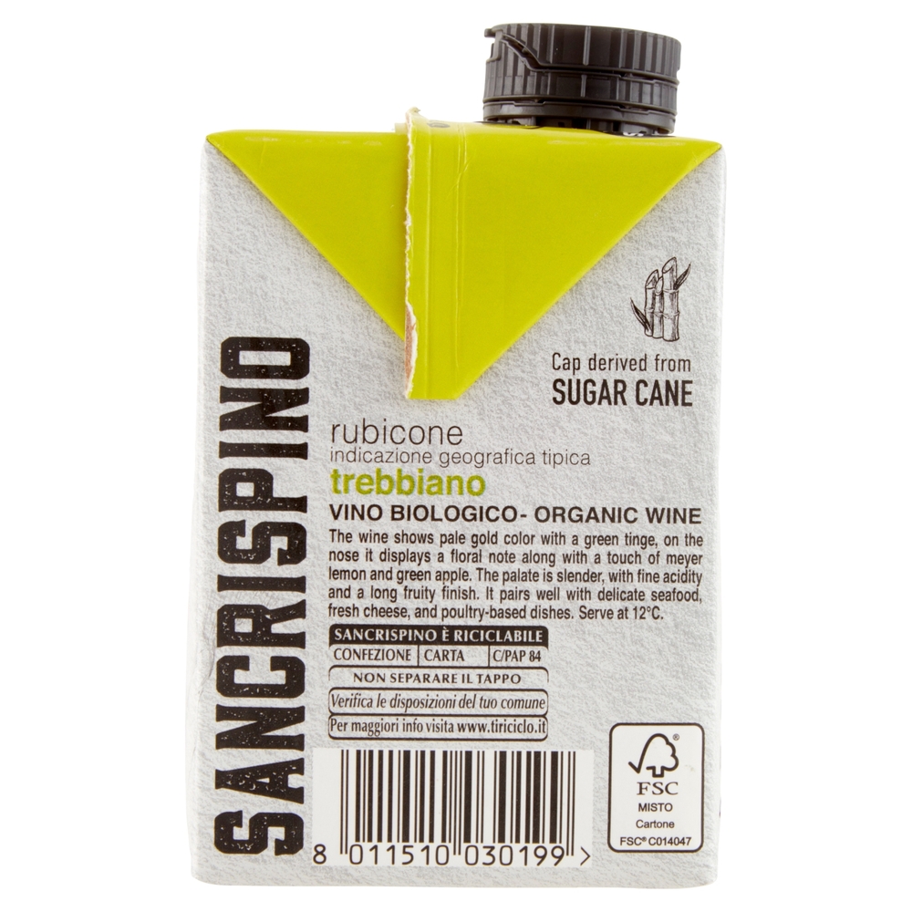 Sancrispino Bio rubicone igt trebbiano Vino Biologico 500 ml