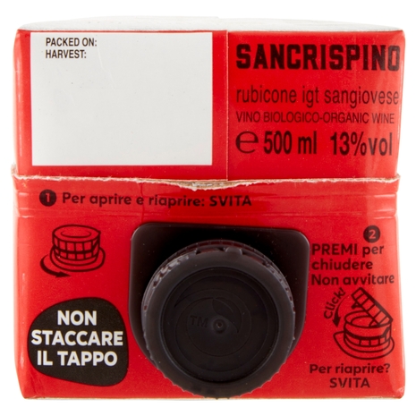 Sancrispino Bio rubicone igt sangiovese Vino Biologico 500 ml
