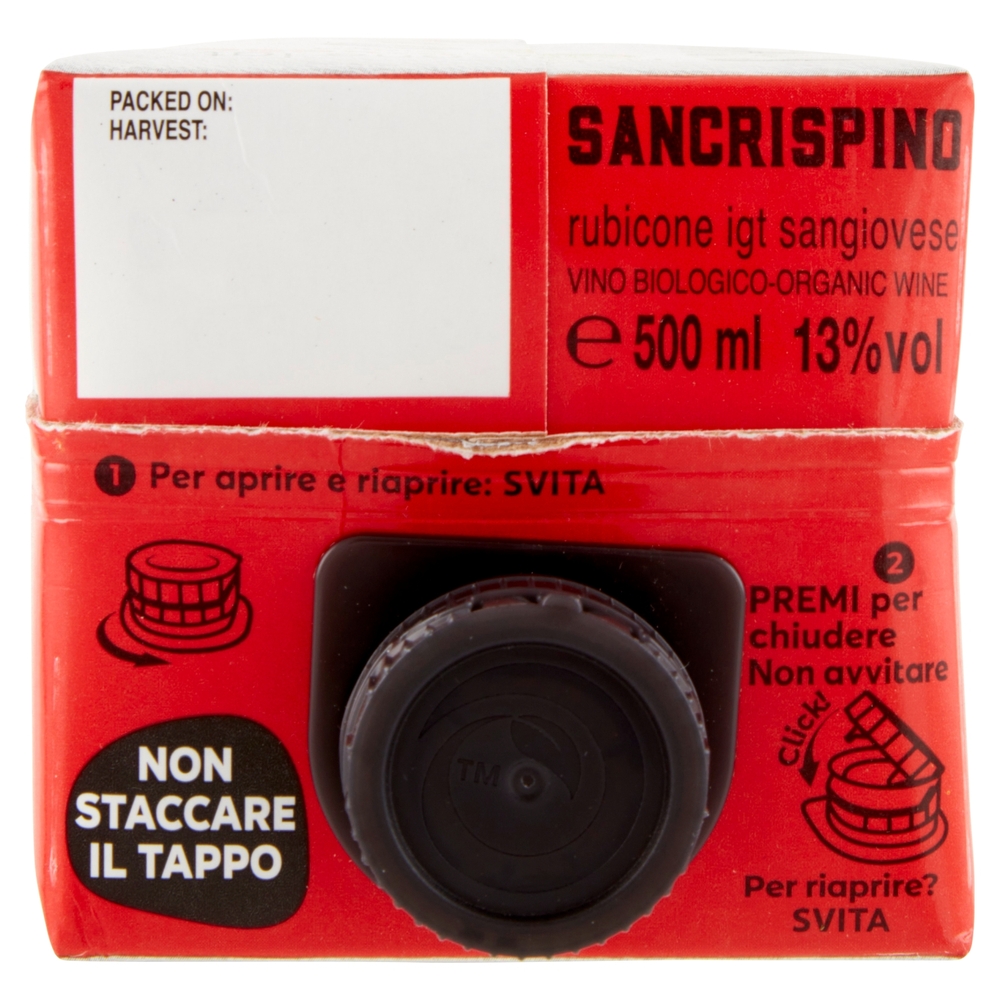 Sancrispino Bio rubicone igt sangiovese Vino Biologico 500 ml