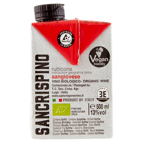 Sancrispino Bio rubicone igt sangiovese Vino Biologico 500 ml