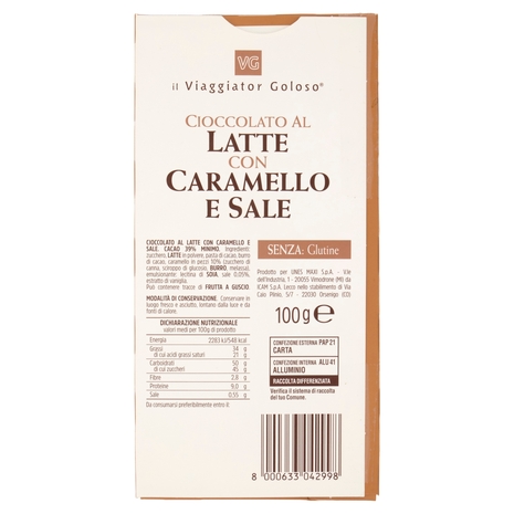 Cioccolato al Latte con Caramello e Sale Il Viaggiator Goloso