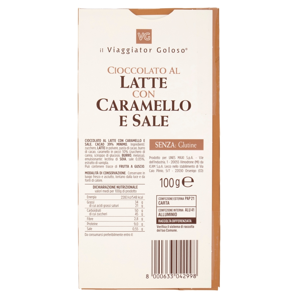 Cioccolato al Latte con Caramello e Sale Il Viaggiator Goloso