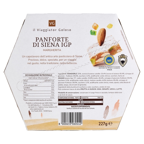 Panforte di Siena IGP Margherita Il Viaggiator Goloso