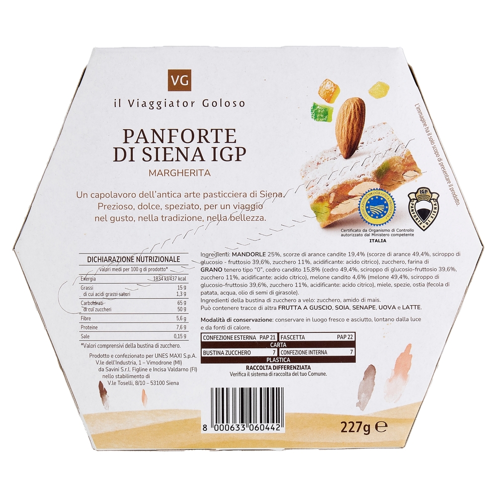 Panforte di Siena IGP Margherita Il Viaggiator Goloso