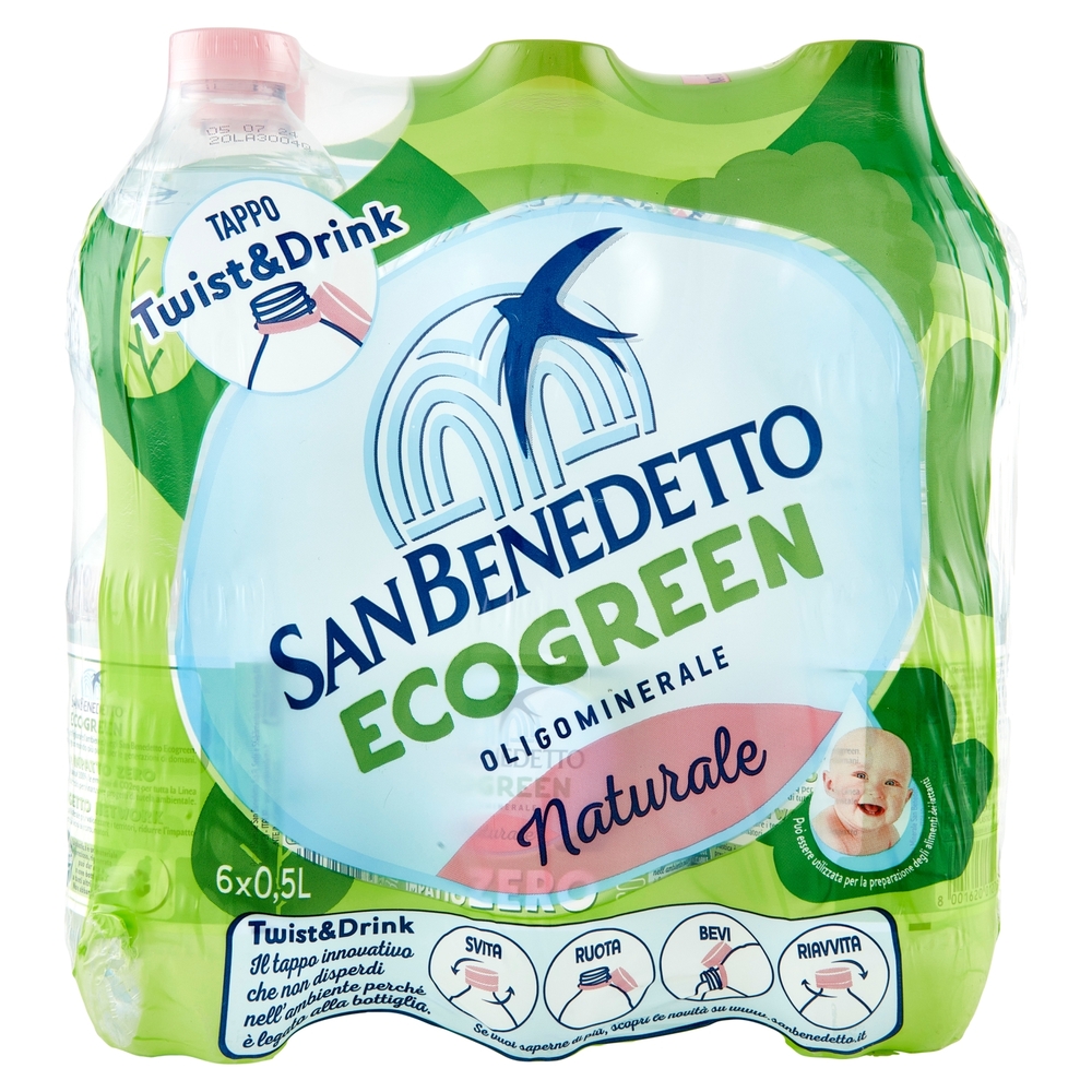 San Benedetto Acqua Naturale Benedicta Ecogreen 6 x 0,5 L