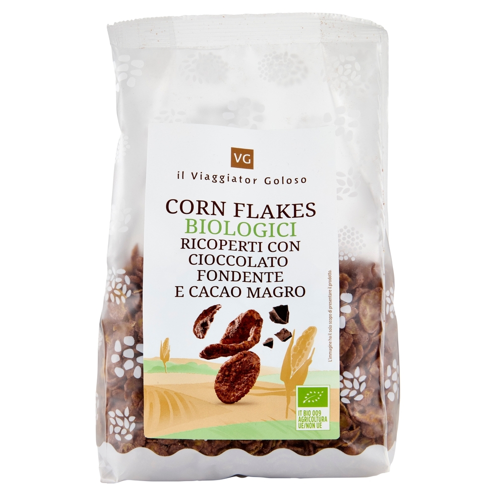 Corn Flakes Ricoperti con Cioccolato Fondente BIO Il Viaggiator Goloso