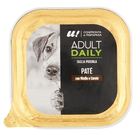 Patè Cane Adulto Taglia Piccola con Vitello e Carote U! Confronta e Risparmia