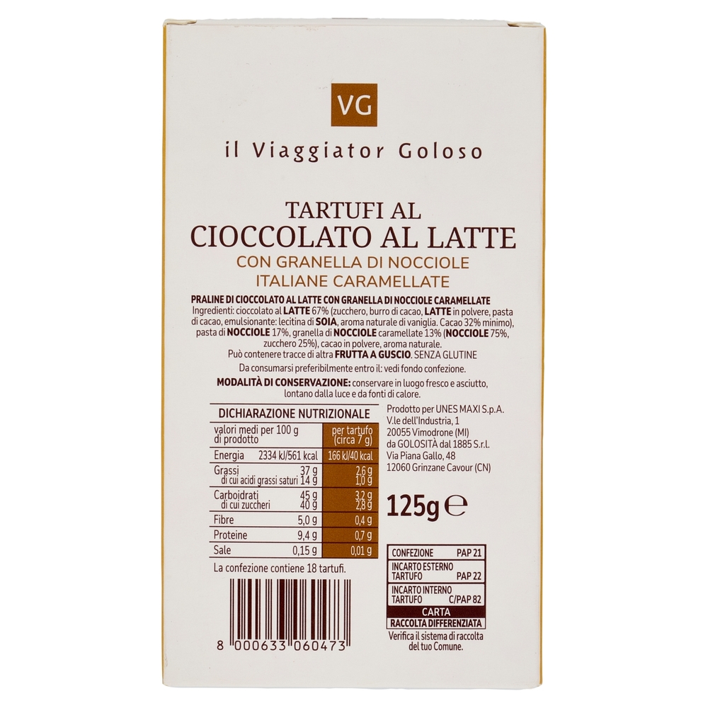 Tartufi al Cioccolato al Latte Il Viaggiator Goloso