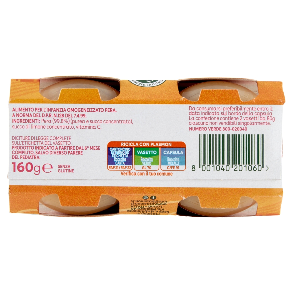 Plasmon Omogeneizzato Pera 2 x 80 g