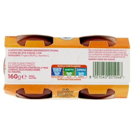 Plasmon Omogeneizzato Prugna 2 x 80 g