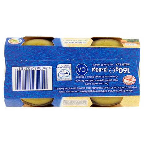 Mellin Verdure Miste 100% Naturale Omogeneizzato 2 x 80 g
