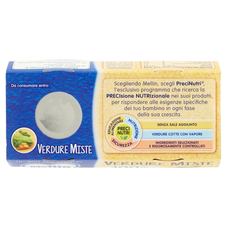 Mellin Verdure Miste 100% Naturale Omogeneizzato 2 x 80 g