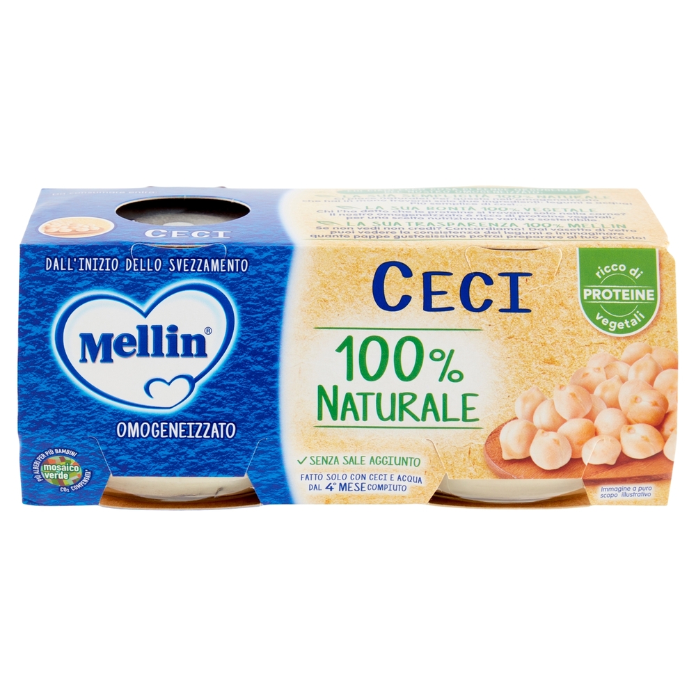 Mellin Ceci 100% Naturale Omogeneizzato 2 x 80 g