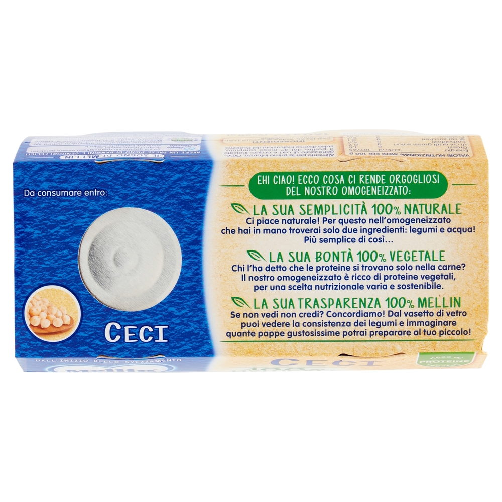 Mellin Ceci 100% Naturale Omogeneizzato 2 x 80 g