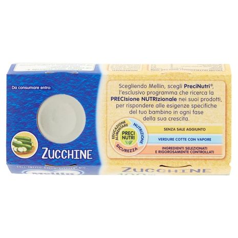 Mellin Zucchine 100% Naturale Omogeneizzato 2 x 80 g