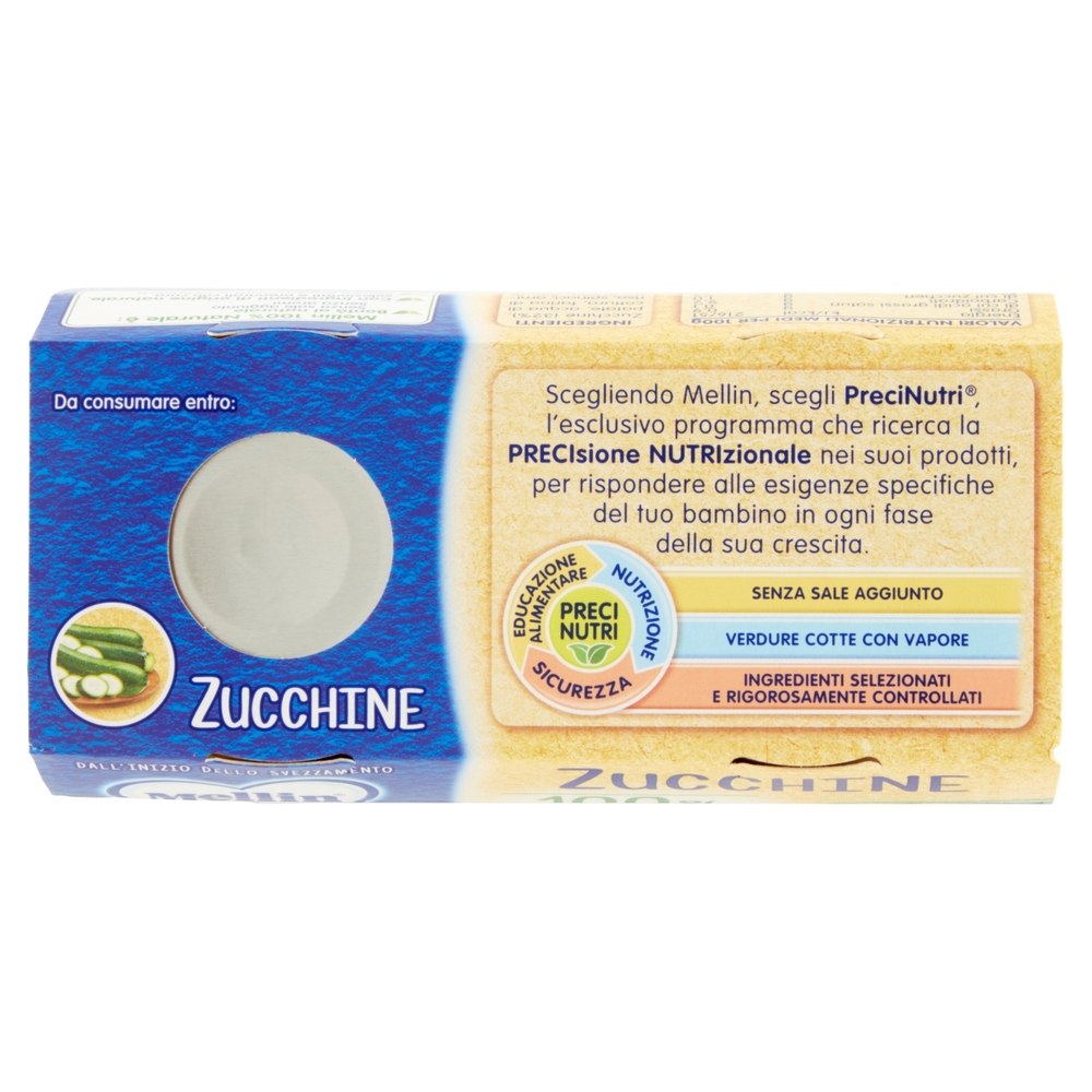 Mellin Zucchine 100% Naturale Omogeneizzato 2 x 80 g