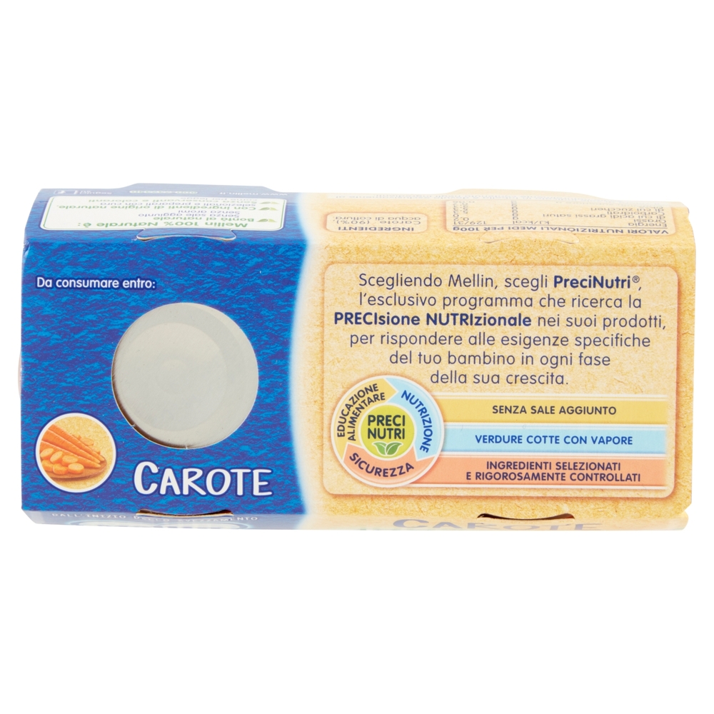 Mellin Carote 100% Naturale Omogeneizzato 2 x 80 g