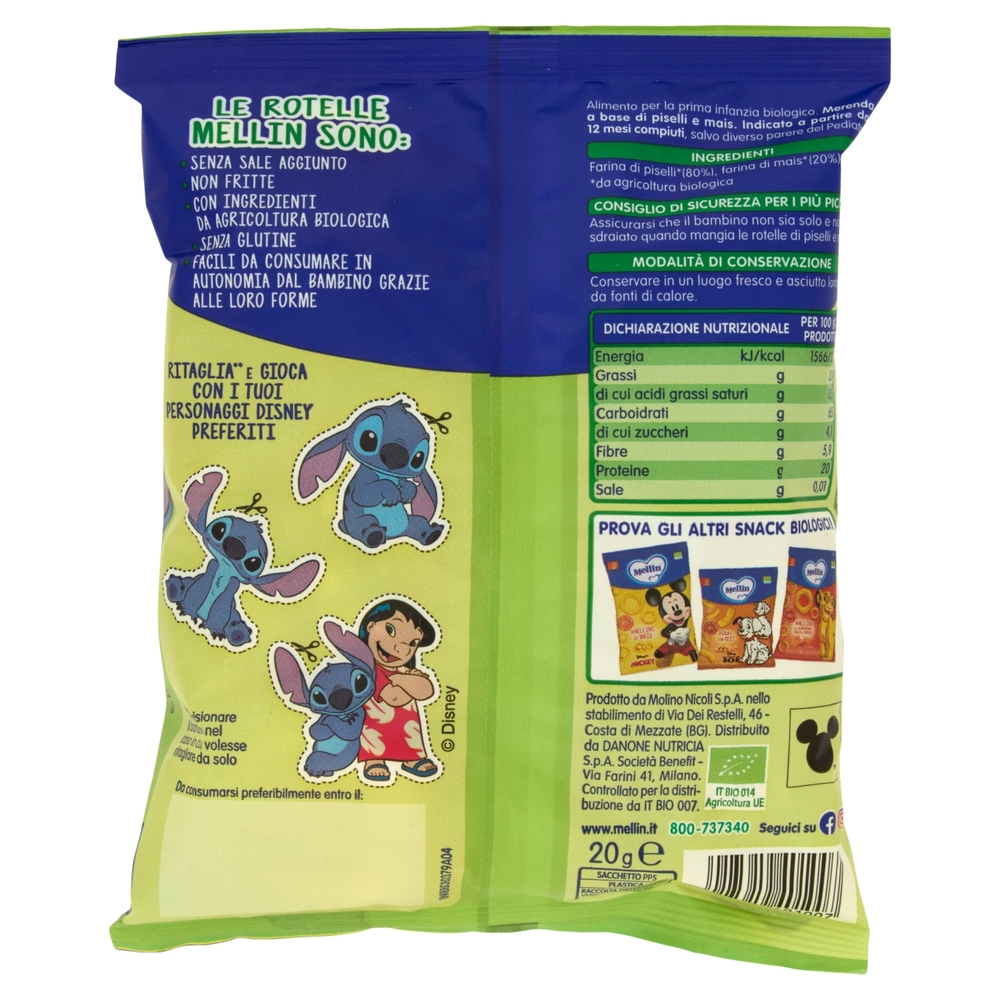 Mellin Biologico Rotelle di Piselli 20 g