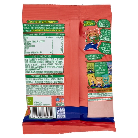 MELLIN Merenda - Snack Biologici, MiniCrock Pomodoro e Rosmarino 30g