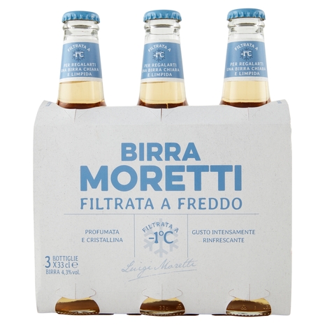 Birra Moretti Filtrata a Freddo 3 x 33 cl
