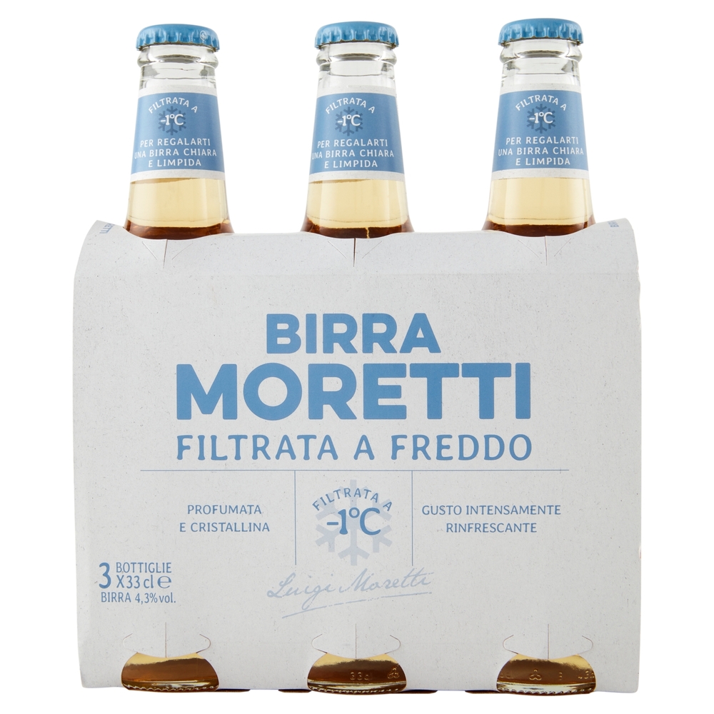 Birra Moretti Filtrata a Freddo 3 x 33 cl