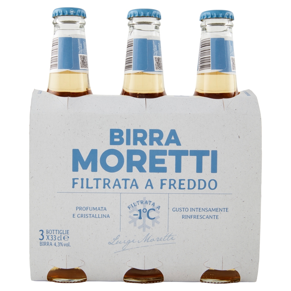 Birra Moretti Filtrata a Freddo 3 x 33 cl