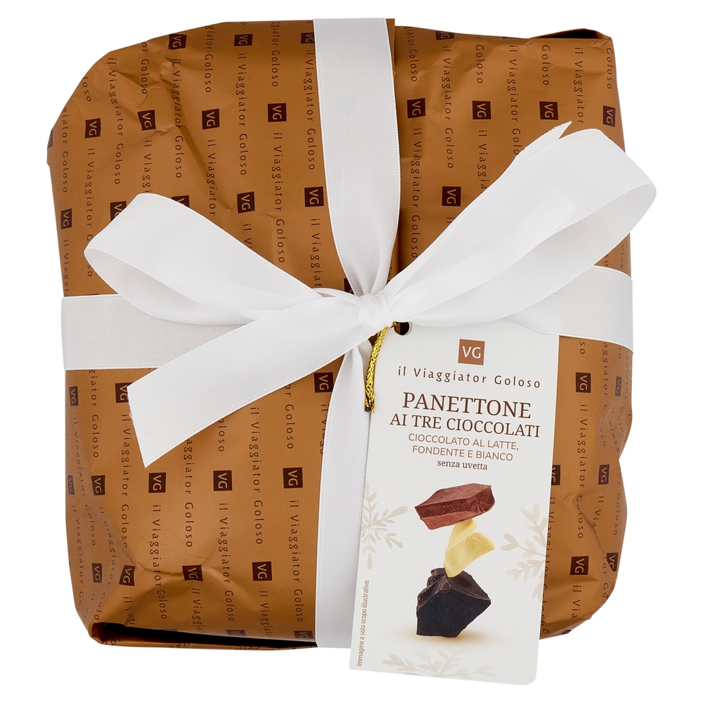 Panettone ai Tre Cioccolati Il Viaggiator Goloso