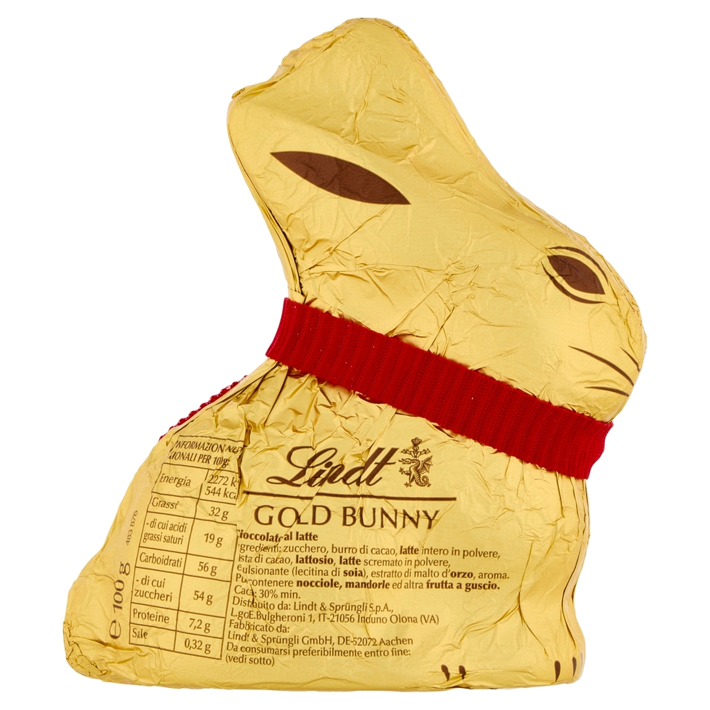 Lindt Gold Bunny Coniglietto Pasqua Cioccolato al latte 100g