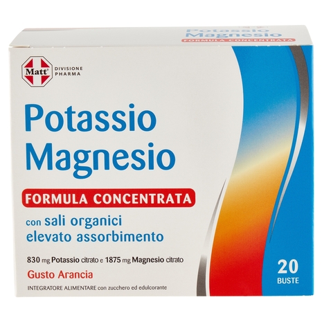 Matt Divisione Pharma Potassio Magnesio Formula Concentrata 20 Buste 100 g